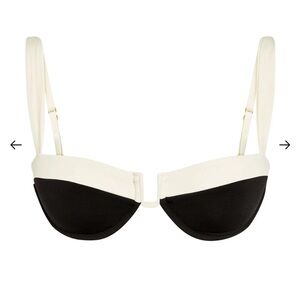Cream and Black Underwire Bikini Top